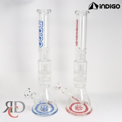 WATER PIPE INDIGO WITH DOBLE LEVEL CHAINED CIRCLE COVERED TUBING WPI1000 1CT